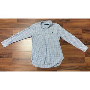 Polo Ralph‎ Lauren Shirt Mens 15.5 34/35 Blue Striped Long Sleeve Button